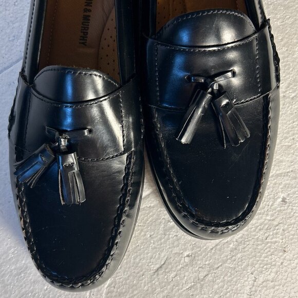 Johnston & Murphy SZ 10 Hayes Black Leather Tassel Loafer Career casual formal - Picture 5 of 11